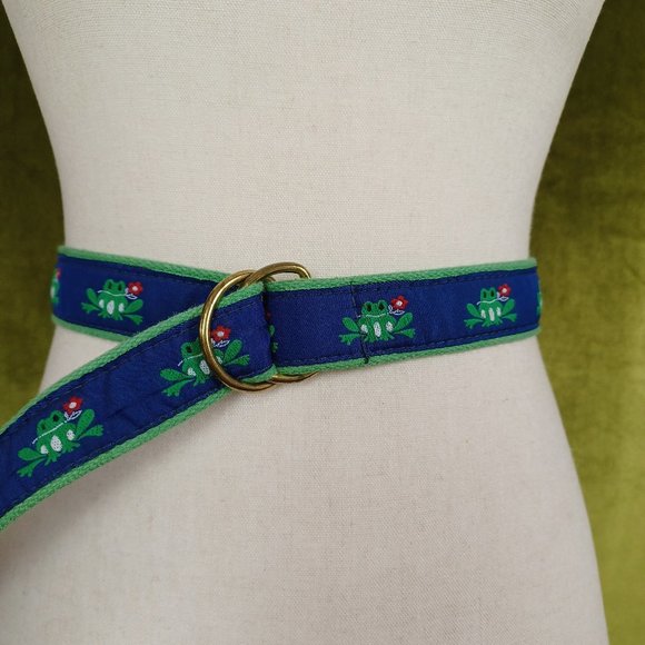 Vintage Accessories - S O L D * Vintage 90s Frog Theme Ribbon Belt